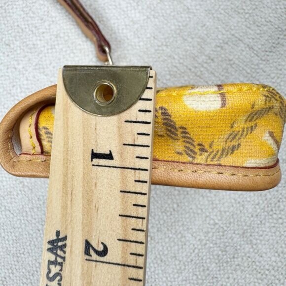 Dooney & Bourke 6" Wristlet Yellow/Tan Leather Trim Logo Snap Pouch Wallet Small - Picture 12 of 14